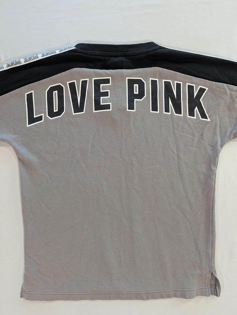 PINK Victoria's Secret Sweatshirt Womens Small Fleece V-Neck Love PINK Pullover
